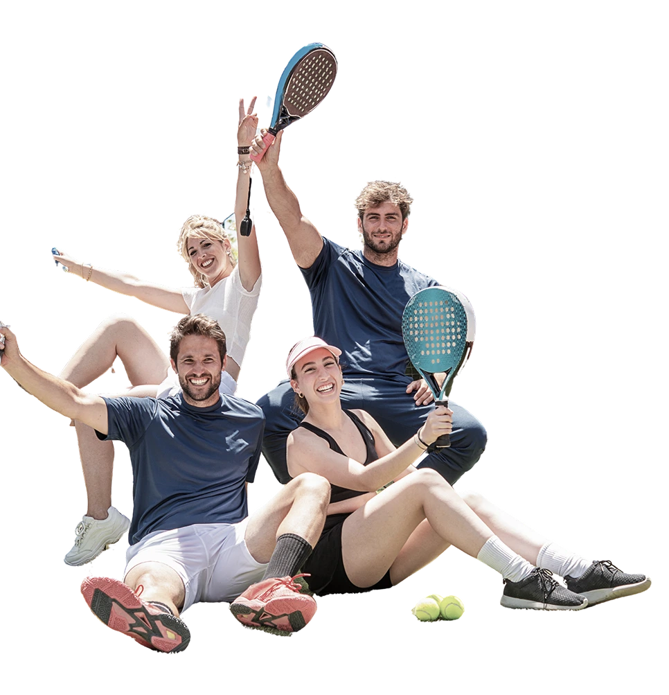 Happy padel players